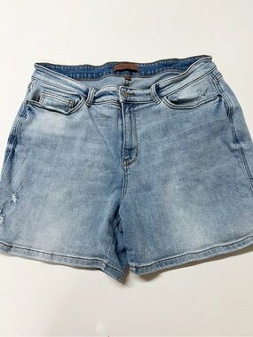Judy Blue Womens Medium Wash Easy Breezy Mid Rise Vintage Dad Shorts Size 2XL